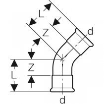 Stainless Steel 45 Degree Bend - Elbow