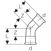 Copper 45 Degree Bend - Elbow