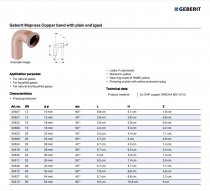 Copper 90 Degree MF Bend Plain End - Elbow (Gas)